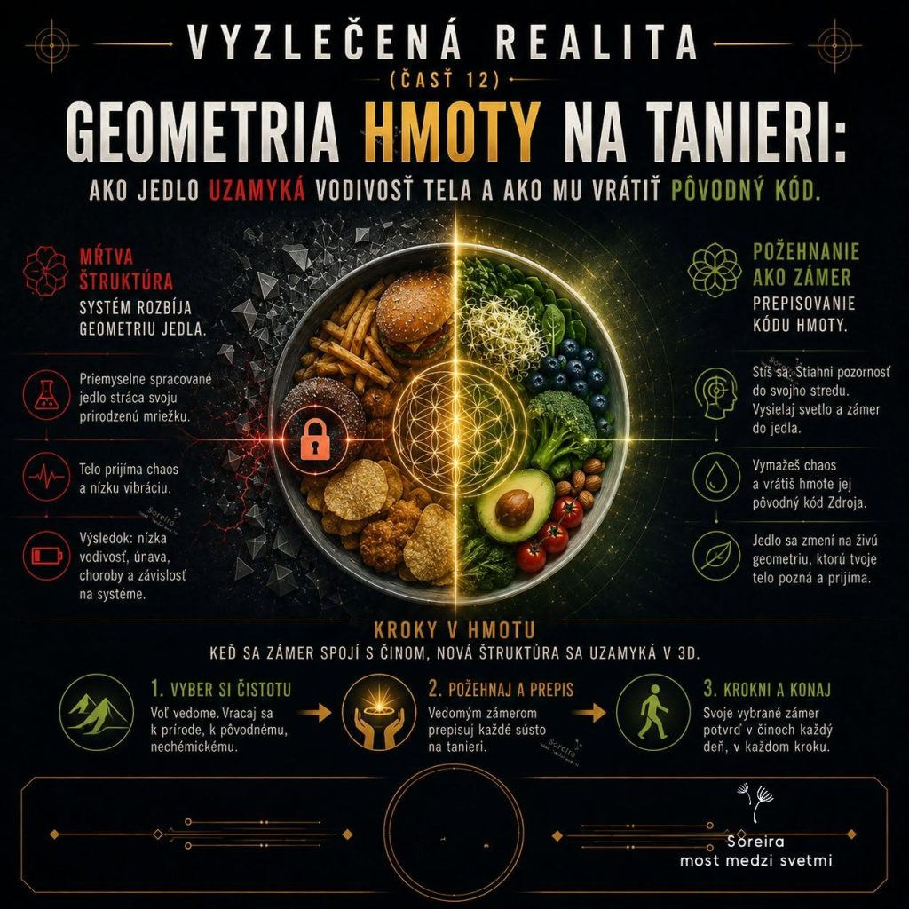 132/2026 (ČASŤ 12) GEOMETRIA HMOTY NA TANIERI: AKO JEDLO UZAMYKÁ VODIVOSŤ TELA A AKO MU VRÁTIŤ PÔVODNÝ KÓD.